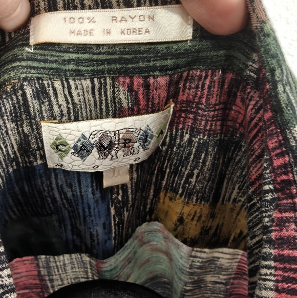 Multicolor Patchwork Button-Up Shirt - Picture 3 of 3